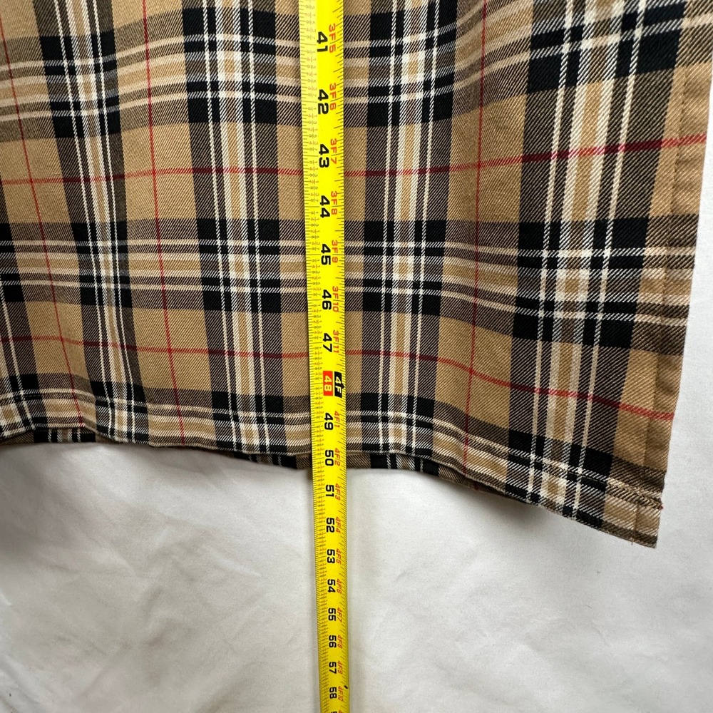 Vintage 90s Erika Studio‎ Plaid Jumper Dress Tan Black Sleeveless Midi Slit - Picture 6 of 10